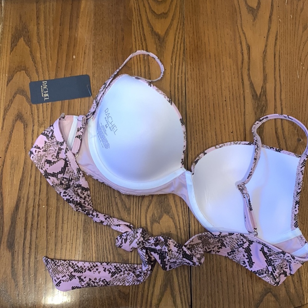 NWT Racheal Racheal Roy Python Pink Printed Underwire Bikini Top Size Medium - Picture 9 of 9